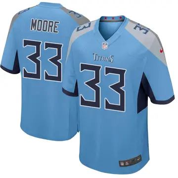 Nike A.J. Moore Men's Game Tennessee Titans Light Blue Jersey