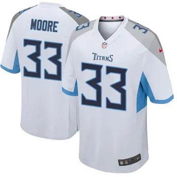 Nike A.J. Moore Men's Game Tennessee Titans White Jersey