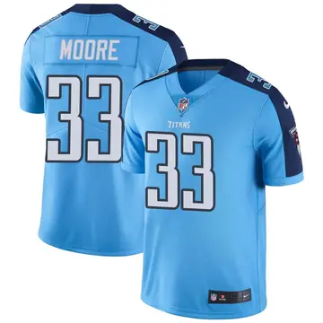 Nike A.J. Moore Men's Limited Tennessee Titans Light Blue Color Rush Jersey