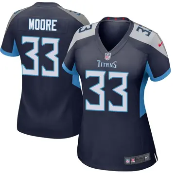 Nike A.J. Moore Women's Game Tennessee Titans Navy Jersey