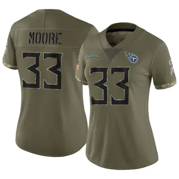Nike A.J. Moore Women's Limited Tennessee Titans Olive 2022 Salute To Service Jersey