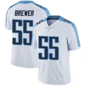 Nike Aaron Brewer Men's Limited Tennessee Titans White Vapor Untouchable Jersey