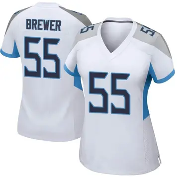 Nike Aaron Brewer Women's Game Tennessee Titans White Jersey