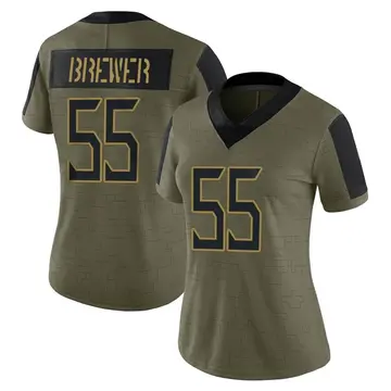 Nike Aaron Brewer Women's Limited Tennessee Titans Olive 2021 Salute To Service Jersey