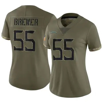 Nike Aaron Brewer Women's Limited Tennessee Titans Olive 2022 Salute To Service Jersey