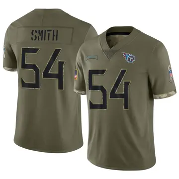 Nike Andre Smith Men's Limited Tennessee Titans Olive 2022 Salute To Service Jersey