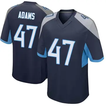 Nike Andrew Adams Men's Game Tennessee Titans Navy Jersey