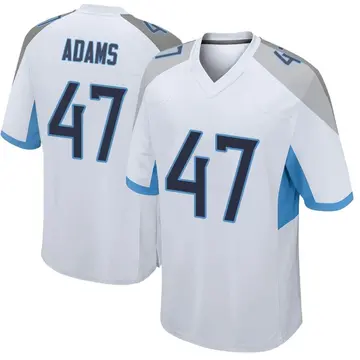 Nike Andrew Adams Men's Game Tennessee Titans White Jersey