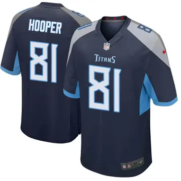 Nike Austin Hooper Men's Game Tennessee Titans Navy Jersey