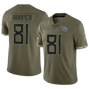 Nike Austin Hooper Men's Limited Tennessee Titans Olive 2022 Salute To Service Jersey