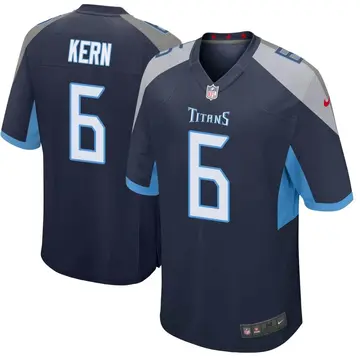 Nike Brett Kern Youth Game Tennessee Titans Navy Jersey