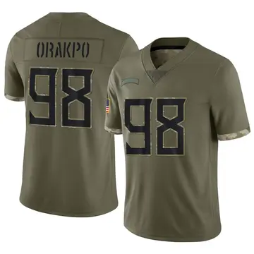 Nike Brian Orakpo Men's Limited Tennessee Titans Olive 2022 Salute To Service Jersey
