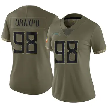 Nike Brian Orakpo Women's Limited Tennessee Titans Olive 2022 Salute To Service Jersey