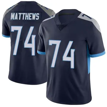 Nike Bruce Matthews Men's Limited Tennessee Titans Navy Vapor Untouchable Jersey