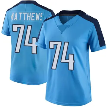 Nike Bruce Matthews Women's Limited Tennessee Titans Light Blue Color Rush Jersey