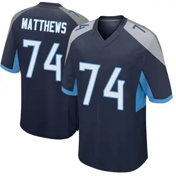 Nike Bruce Matthews Youth Game Tennessee Titans Navy Jersey