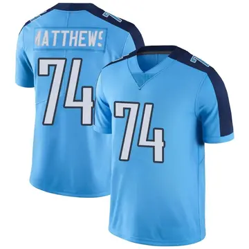 Nike Bruce Matthews Youth Limited Tennessee Titans Light Blue Color Rush Jersey