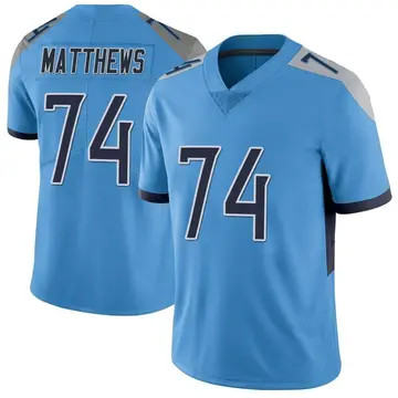 Nike Bruce Matthews Youth Limited Tennessee Titans Light Blue Vapor Untouchable Jersey