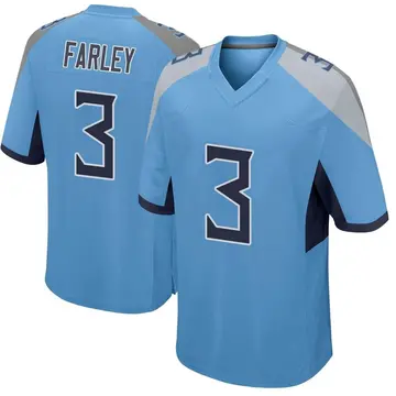 Nike Caleb Farley Men's Game Tennessee Titans Light Blue Jersey