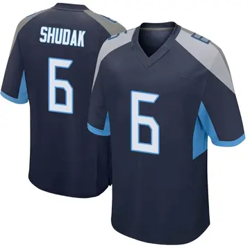 Nike Caleb Shudak Men's Game Tennessee Titans Navy Jersey