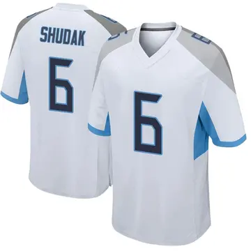 Nike Caleb Shudak Men's Game Tennessee Titans White Jersey