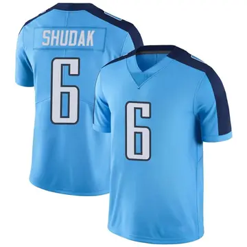 Nike Caleb Shudak Men's Limited Tennessee Titans Light Blue Color Rush Jersey