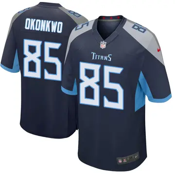 Nike Chigoziem Okonkwo Men's Game Tennessee Titans Navy Jersey