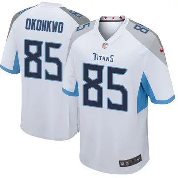 Nike Chigoziem Okonkwo Men's Game Tennessee Titans White Jersey