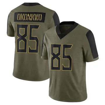 Nike Chigoziem Okonkwo Men's Limited Tennessee Titans Olive 2021 Salute To Service Jersey
