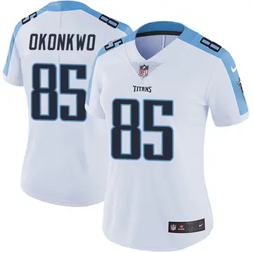 Nike Chigoziem Okonkwo Women's Limited Tennessee Titans White Vapor Untouchable Jersey