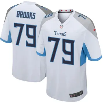 Nike Curtis Brooks Men's Game Tennessee Titans White Jersey