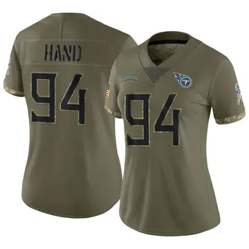 Nike Da'Shawn Hand Women's Limited Tennessee Titans Olive 2022 Salute To Service Jersey