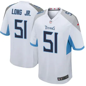 Nike David Long Jr. Men's Game Tennessee Titans White Jersey