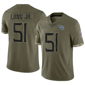 Nike David Long Jr. Men's Limited Tennessee Titans Olive 2022 Salute To Service Jersey