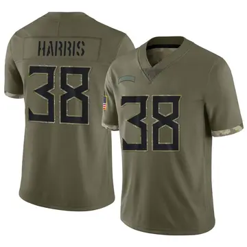 Nike Davontae Harris Men's Limited Tennessee Titans Olive 2022 Salute To Service Jersey