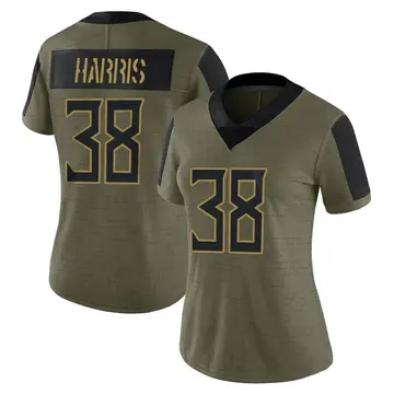 Nike Davontae Harris Women's Limited Tennessee Titans Olive 2021 Salute To Service Jersey