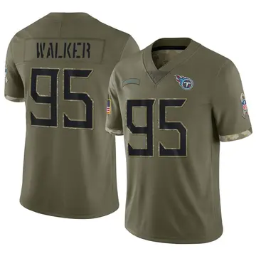 Nike DeMarcus Walker Youth Limited Tennessee Titans Olive 2022 Salute To Service Jersey
