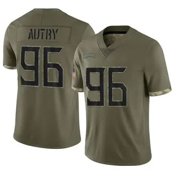 Nike Denico Autry Men's Limited Tennessee Titans Olive 2022 Salute To Service Jersey