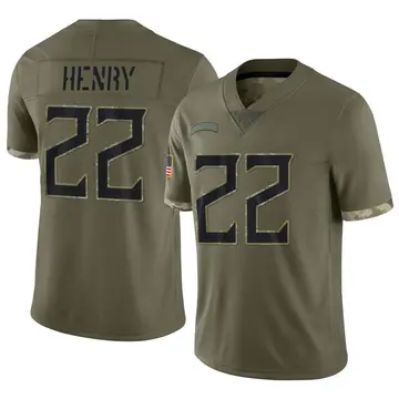 Nike Derrick Henry Men's Limited Tennessee Titans Olive 2022 Salute To Service Jersey