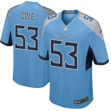 Nike Dylan Cole Men's Game Tennessee Titans Light Blue Jersey