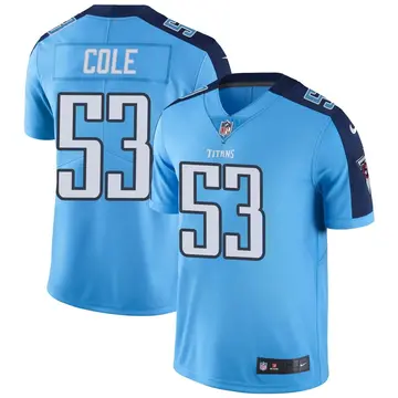 Nike Dylan Cole Men's Limited Tennessee Titans Light Blue Color Rush Jersey