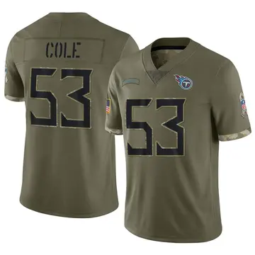 Nike Dylan Cole Men's Limited Tennessee Titans Olive 2022 Salute To Service Jersey