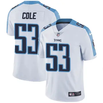 Nike Dylan Cole Men's Limited Tennessee Titans White Vapor Untouchable Jersey