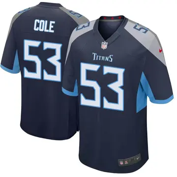 Nike Dylan Cole Youth Game Tennessee Titans Navy Jersey
