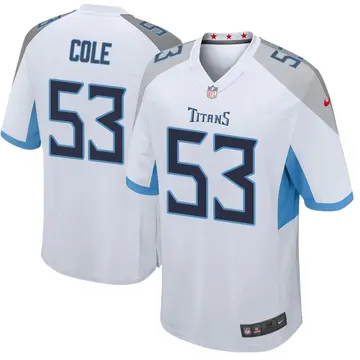 Nike Dylan Cole Youth Game Tennessee Titans White Jersey