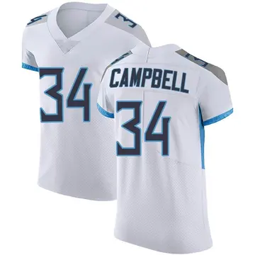 Nike Earl Campbell Men's Elite Tennessee Titans White Vapor Untouchable Jersey