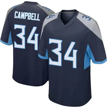 Nike Earl Campbell Men's Game Tennessee Titans Navy Jersey