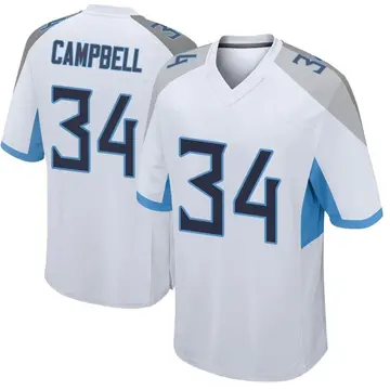 Nike Earl Campbell Men's Game Tennessee Titans White Jersey
