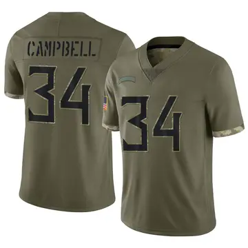 Nike Earl Campbell Men's Limited Tennessee Titans Olive 2022 Salute To Service Jersey