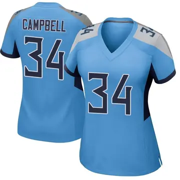 Nike Earl Campbell Women's Game Tennessee Titans Light Blue Jersey